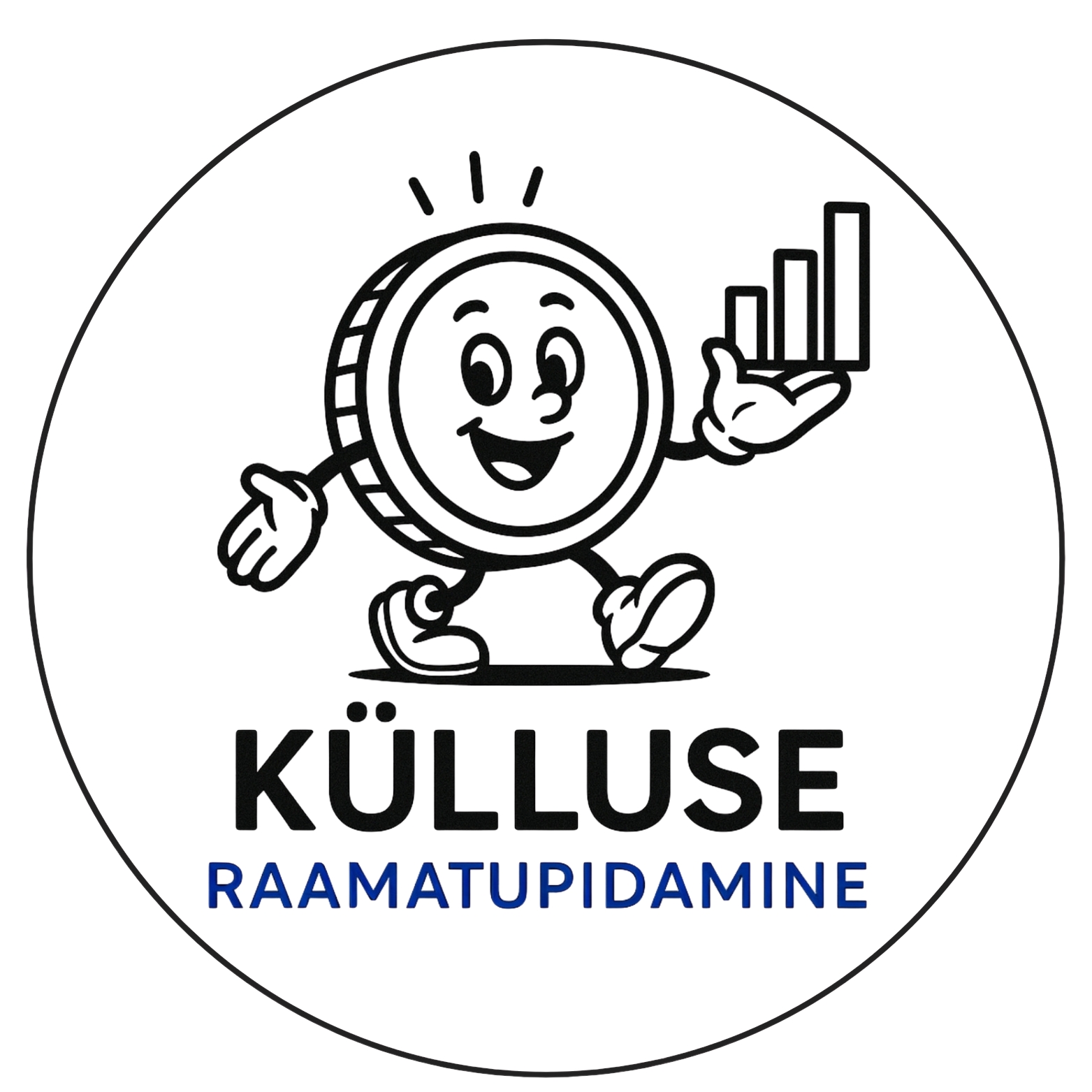 Külluse Raamatupidamine logo - rõõmus mündimaskott ja kasvugraafik