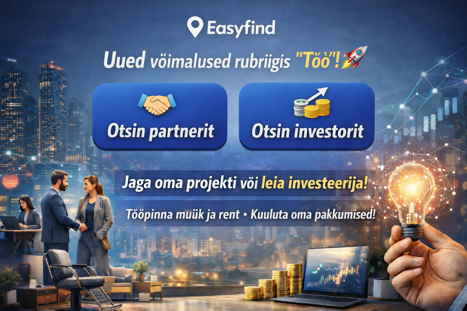 Portaalis Easyfind on nüüd uued võimalused rubriigis „Töö“ ð
